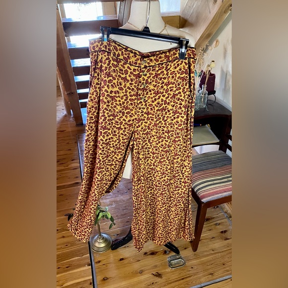 ⚜️Free People Bennie leopard print wide leg pant⚜️ - Picture 2 of 13